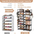 8-Tier Closet 26-32 15 ROJASOP Shoe Rack Organizer, Metal Shoe Rack for Entryway Garage, Pairs Tall Shoe Boot Storage
