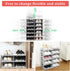 6-Tier Shoe Rack, Stackable Storage Organizer for Bedroom Entry, Adjustable Rack, Shoe Slots Shelf, Easy Tower Rack