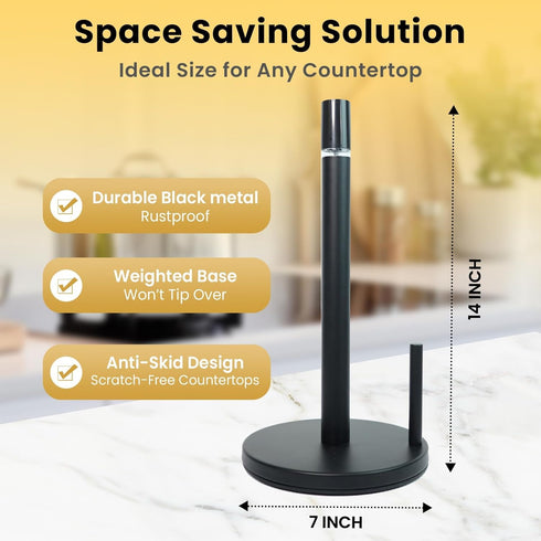 2 1 Countertop BLUJAYE in Paper Towel Holder with Spray Bottle - Matte Black Paper Towel Holder & Spray Bottle