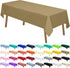 PARTY ULYJA Gold Plastic Tablecloths, 2 Pack Solid Disposable Table Covers 54 x 108 Inch for BBQ Picnic Birthday