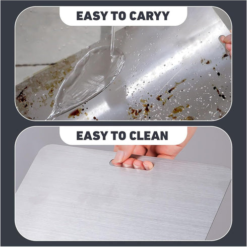 3 304 (15" 11", 13"x 9", 10" 6") Stainless Steel Cutting Board, PCS Cutting Boards for Kitchen, Stainless Non Stick