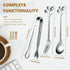 Leaf Coffee Spoons, Mini Serving Tongs and Appetizer Forks Stainless Steel Sugar Cube Tongs Dessert Spoons Metal Dinner Forks for Dessert Coffee Tea (10, Silver) by Sieral