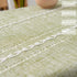24 Inch Rustic Linen Bedside Round Small Tablecloth Striped Embroidered Washable Sage Green Table Cover Farmhouse
