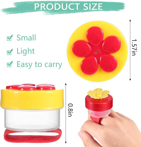 Zopeal 4 Pieces Hummingbird Wrist Feeder for Outdoor Hummingbird Hand Feeder Feeding Perch Hand Feed with Adjustable Strap Flower Hand Held Mini Hand Feeding Tools (Ring Style) by Zopeal