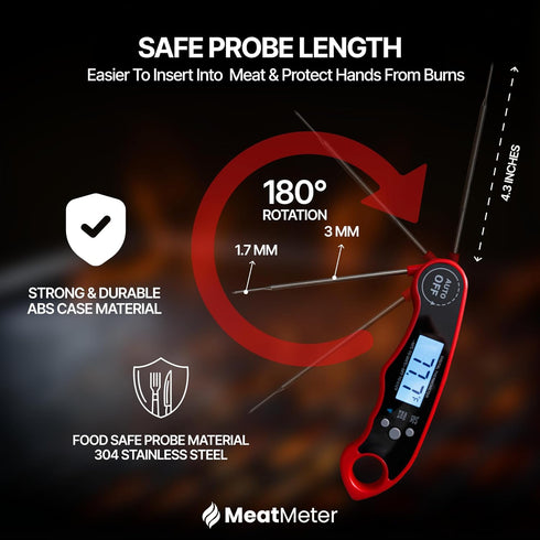 Digital Meat Thermometer for Grill/Cooking, Fast Instant Read Waterproof Probe with Backlight for Kitchen, BBQ