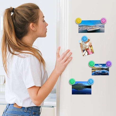 DIFIT 10 PCS Fridge Magnets, Small Round Refrigerator Magnets, Cute Whiteboard Magnets for Kitchen Home Office Gift