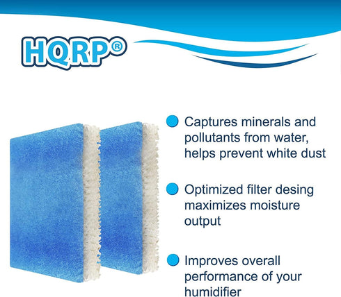 HQRP 2-Pack Wick Filter T Compatible with Honeywell HFT600 - Replacement fits Honeywell HEV615 HEV620 HEV600 Humidifiers