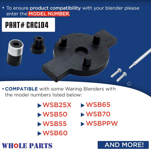 Whole Parts Big Stix Immersion Blender Coupler Replacement Kit, Compatible with Some Waring Blenders