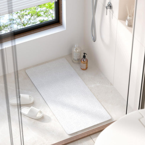35 16 Inch HITSLAM Bathtub Mat Non Slip, x Long Soft PVC Loofah Shower Mat, Bath Mat for Tub Without Suction Cups