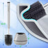 BOOMJOY Toilet Brush and Holder Set - Silicone Toilet Bowl Cleaner Brush with Tweezers for Bathroom Cleaning