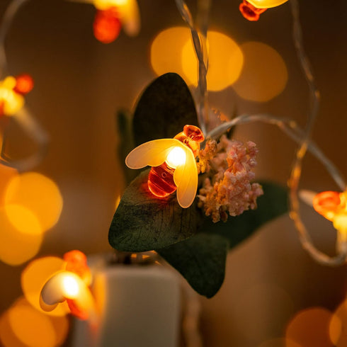 SWEET SHINE 100 Bee String Lights, 50 ft USB Powered Decorative LED Novelty String