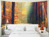 EMMTEEY Large Forest Tapestry Wall Hanging, Sunlight in Fall Forest Path, 92.5X70.9 Wall Art for Bedroom Men