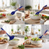 Culinary Couture Blue Silicone Kitchen Utensils Set of 6, Non-Stick Heat-Resistant with Steel Inner Core