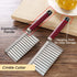 Crinkle Cutter Knife Stainless Steel Cutting Tool for Potato Carrot Chip Vegetable French Fry, Wavy Chopper Wave Slicer Steel Blade, Kids Lunch Accessories (Longer Red Handle) by koofull