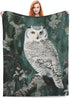 Flintis 50"X40" Cute Owl Blanket Forest Owl Decor Animal Throw Blanket Gifts for Girls Boys Super Warm Soft Plush