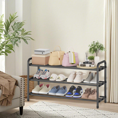 3-Tier Closet, KANAV Expandable Shoe Rack Organizer Shoe Shelf for Entryway & Front Door Space-Saving Shoe Storage