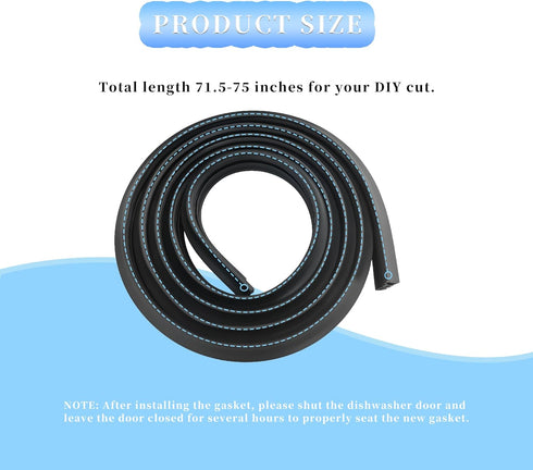 Upgraded WD08X23476 Dishwasher Door Seal, Compatible with General Electric Hotpoint Dishwasher Tub Gasket