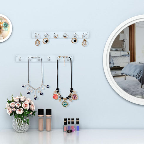 AITEE Acrylic Necklace Holder, Wall Mounted Organizer with 6 Hooks for Jewelry, Best Gifts for Women