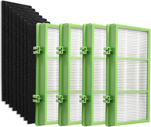 DerBlue Replacement True HE-PA Filter Compatible with Holmes AER1 Series, 4pcs Filters & 8pcs Pre Filters #