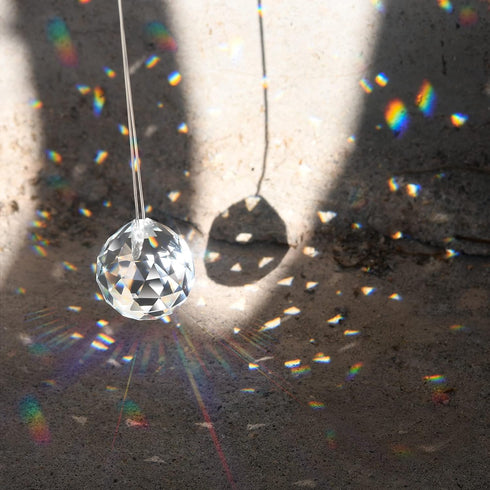 30mm/1.18" 15 Pack MerryNine Crystal Ball Prism Sun Shine Catcher Rainbow Pendants Maker, Hanging Crystals Prisms