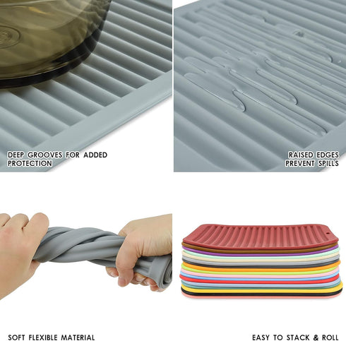 Smithcraft Silicone Trivets Set 2 Teal, Heat Resistant Mats for Hot Dishes, Pots, Pans, Kitchen Counter, Silicone Pot