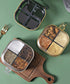 NAN Wind 4 Compartments Seasoning Box with Lid, Clear Storage Container, Kitchen Condiment Jars, Plastic Seasoning Box