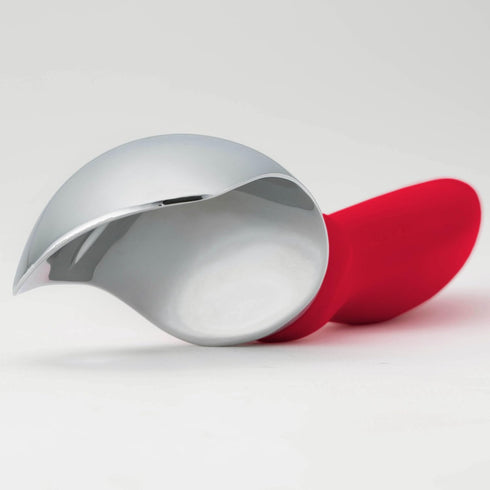 Spring Chef Ice Cream Scoop with Soft Grip Handle, Professional Heavy Duty Sturdy Scooper, Red