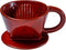 Asayu Japan Ceramic Coffee Pour Over Maker Set, Chrome Red, Slow Brewing Paper Filter Holder and Dripper