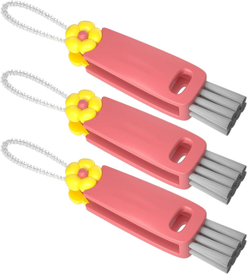 3 in 1 Cup Lid Gap Cleaning Brush Set - Multifunctional Bottle Cleaning Tools (3Pcs, Red)