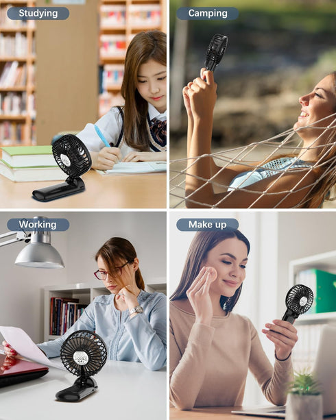 Portable Fan Handheld Fan, Mini Hand Held Fan, 6-15H Cooling Small Personal Fan, Neck Fan w/Lanyard for Kids Women Men