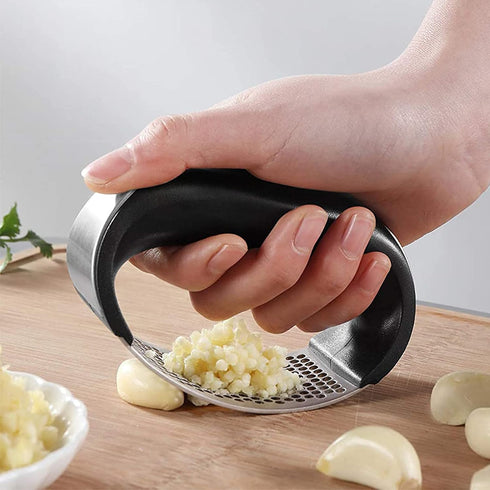 Garlic Press Rocker | Stainless Steel Garlic Mincer Crusher | Professional Kitchen Gadgets with Ergonomic Handle