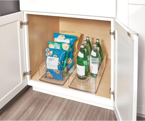 iDesign Recycled Plastic Cabinet and Pantry Storage Bin with Integrated Handles – 16” x 8” x 5”, Clear
