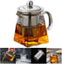 19.3oz Glass Teapot with Infuser, Borosilicate Glass, 550ML, Clear with Stainless Steel Infuser
