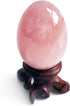 Polar Jade Rose Quartz Gemstone Egg Sphere with Wooden Stand for Healing Meditation Chakra Balancing and Home
