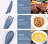 Reusable Wheat Straw Cutlery with Case, Portable Dark Utensils Set for 4 People, Eco-Friendly, Dishwasher Safe