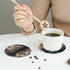 MINIOZE Set 6 Black Gold Marble Style Coasters of Coasters for Drinks Absorbent Double-Sided Leather PVC Coaster