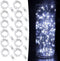 YKB 12 PCS White LED Fairy String Lights, Battery Powered, 20 Micro LEDs on 3.3ft Silvery Copper Wire