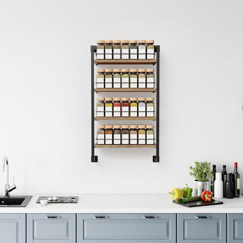 56 ZICOTO Space Saving Spice Rack Organizer Shelf for Wall Mount - Easy To Install Modern Hanging Racks For up to Jars