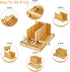 Bread Slicer for Homemade Bread, Adjustable Thickness and Width Slicing Guides, with Crumb Tray, Damascus Knife