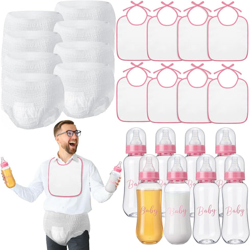 8 Sets Bottle Chug Baby Shower Games Juegos Para Plastic Baby Bottles
