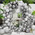 SUWEN 60PCS Metallic Silver Confetti Balloons Set, Latex Helium Chrome Silver Balloons for Party Decorations