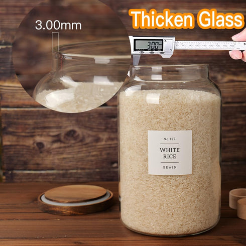 CZSZYGHBAO 2 More(1 gallon/4000 ml) PCS Large Glass Jar with Airtight Lid, Glass Food Storage Jars