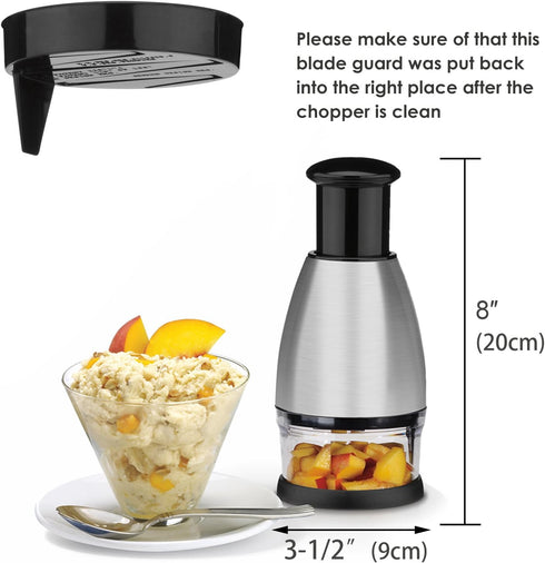 Best Utensils Premium Stainless Steel Chopper and Dicer - Chop Veggies, Herbs, and Nuts with Ease - Black