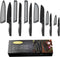 Marco Almond Kitchen Knife Set, KYA38 12-Piece Stainless Steel Cooking Knives Set with Covers