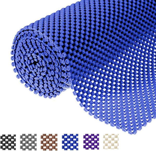 Shelf Liner Drawer Liner Non-Slip Mat - 12" x 6.5’ Grid Pattern PVC Non-Adhesive Grip Liner for Kitchen Cabinets