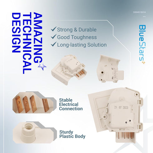 BlueStars 5304518034 Refrigerator Defrost Timer, Compatible with Frigidaire Kenmore Whirlpool Refrigerators/Freezers