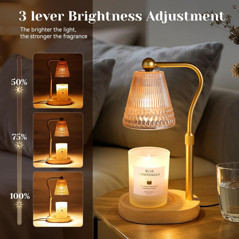 ZUSANUN Dimmable, 2H/4H/8H Candle Warmer Lamp, Adjustable Height & Candles with Timer, Auto Off, Safe Flameless Night