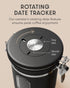 Veken Coffee Canister with Window, Airtight Stainless Steel Kitchen Food Storage Container with Date Tracker and Scoop