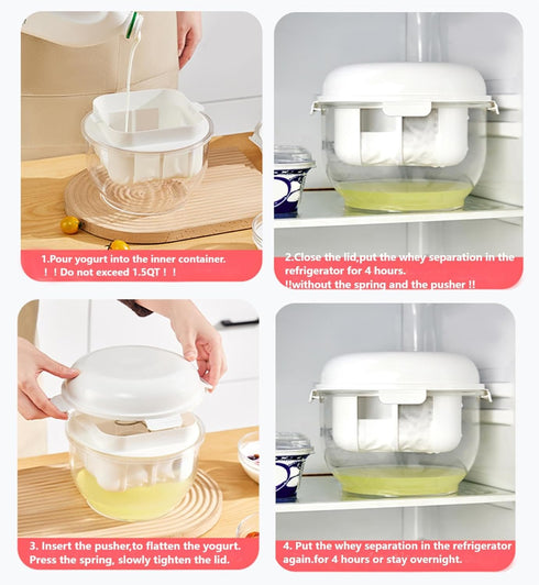 Generic (1.5QT) (600g) 7.8*7.8*6.1in, Greek Yogurt Strainer with Lid.Yogurt Filter with Ultra Fine Mesh,to Makes small