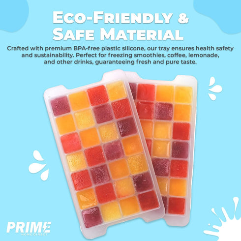 Prime Home Direct Ice Cube Tray with Lid and Bin | 112 pcs | 4 Silicone Ice Cube Trays for Freezer | Ice Trays for Freezer | Ice Tray, Ice Molds, Ice Cube Maker, Ice Bin for Freezer & Ice Cube Molds by Prime Home Direct